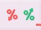 Price low down and up icon concept. Interest low price 3d percent discount vector iconPercentage with arrow up and down. 3D Web