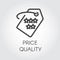 Price quality outline icon. Graphic linear pictograph for offers, discounts, sales, black friday and other design needs