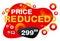 Price Reduced banner on abstract background