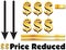 Price Reduced concept of dollar minus dollar is equal to price r