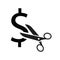 Price Reduction Icon, bill, cost, cutting bill, dollar scissors, less investment, minimize, price reduction icon