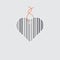 Price tag with a bar code in the shape of the heart. I love shopping icon design.