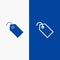 Price, Tag, Label, Ticket Line and Glyph Solid icon Blue banner Line and Glyph Solid icon Blue banner