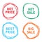 Price tags. sale offer labels. vector