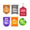 Price tags vector collection. Ribbon sale banners isolated. New collection offers vector sticker design