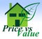 Price Versus Value Icon Demonstrating Product Evaluation Of Cost And Worth - 3d Illustration