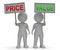 Price Vs Value Signs Comparing Cost Outlay Against Financial Worth - 3d Illustration