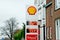 Prices per liter for petrol and diesel in Euro at a Shell petrol station in wassenaar in the Netherlands