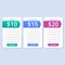 Pricing table list colorful simple for website vector