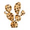 Prickly pear cactus stylized with leopard pattern