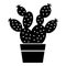 Prickly pear icon, simple style