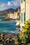 Prickly pear on a mediterranean coastline in Camogli, near Genoa