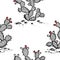 Prickly Pear seamless pattern. Prickly pear cactus with ripe fruits.