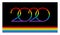 Pride 2020 concept - rainbow 2020 numbers logo and rainbow flag. Vector illustration for Pride parades and events in 2020 - black