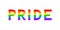 Pride colorful lettering. Letters in colors of rainbow LGBT community flag on black background. LGBTQ rights concept. Symbol of
