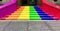 Pride Flag colors Rainbow Staircase for Pride month