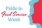 Pride in Food Service Week concept banner with female and male silhouette. Template for background, banner, card, poster