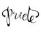 Pride hand written lettering inscription