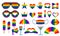 Pride LGBTQ + icon pack, related LGBTQ + characters set in rainbow colors