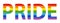 Pride logo letters, rainbow, vector illustration