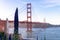 Pride of Madeira in front of Golden Gate Bridge in San Francisco, California