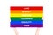 Pride Month 2020 vector banner template with the LGBT person holding multicolored poster as a symbol of LGBT community.