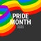 Pride month 2023 concept. Freedom rainbow flag, gay parade annual summer event. Design template for flyer, card, poster, banner,