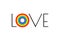 Pride rainbow flag love parade concept - love typography with pr