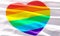 Pride rainbow heart flag closeup view background for LGBTQIA+ Pride month, sexuality freedom, love diversity celebration and the