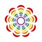 Pride rainbow mandal flower. Vector LGBT illustration.