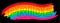 PRIDE typography word rainbow color - LGBT pride slogan against homosexual discrimination on a pink background. Gay parade symbol.