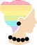 Pride woman head silhouette on gay parade vector