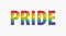 Pride word lgbt sign rainbow color stripe. Pride flag Paper cut text letters shape Concept. Vector