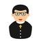 Priest Avatar Flat Icon Isolated on White