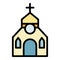 Priest church icon color outline vector