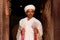 Priest holding cross at coptic church lalibella ethiopia africa