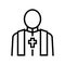 priest pastor line icon vector isolated illustration