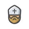 Priest Religion men Vector icon Cartoon illustration.