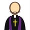 Priest/Reverend Flat Vector Isolated - Priest flat icon with a cross