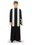 Priest. Vector illustration decorative design