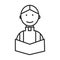 Priest at wedding in church vector line icon, sign, illustration on background, editable strokes