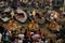 The priests are dancing with fire, doing the ritual in Varanasi