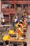 The priests are dancing with fire, doing the ritual in Varanasi