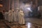 Priests and incense thurible entering mass