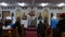 Priests praying in the altar of the Romanian Orthodox Church