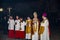 Priests talking before mass