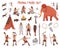 Primal Tribe People Icons Set