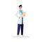 Primary care physician semi flat RGB color vector illustration