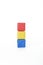 Primary color origami cubes tower