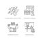 Primary education pixel perfect linear icons set